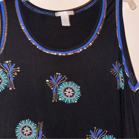 Tank Style Plus size Black Sequin Top - Picture 7 of 9